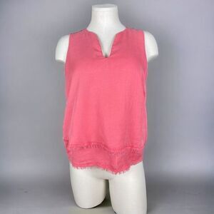ANTHROPOLOGIE Cloth & Stone Pink V-Neck Tiered Hem Sleeveless Blouse | EUC | XS